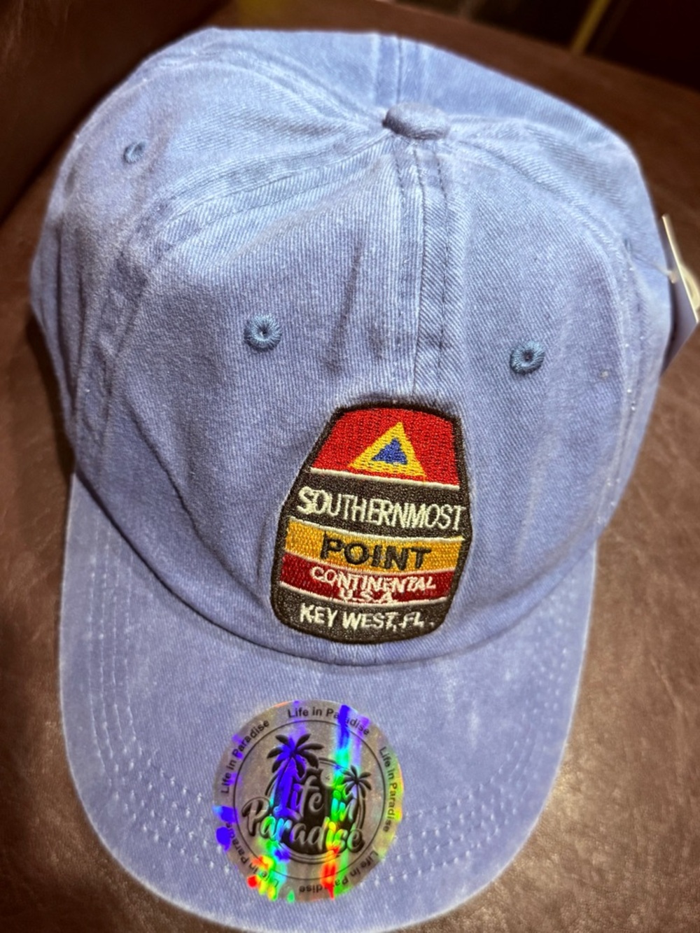 Life in Paradise Southernmost Point Key West Embroidered Blue Cap NWT Unisex